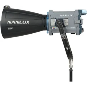 Nanlux Evoke 600C professional RGBLAC LED spotlight featuring 1800K–20000K CCT range, advanced wireless DMX control, high CRI/TLCI colour accuracy, and cinematic lighting performance for film and studio production.