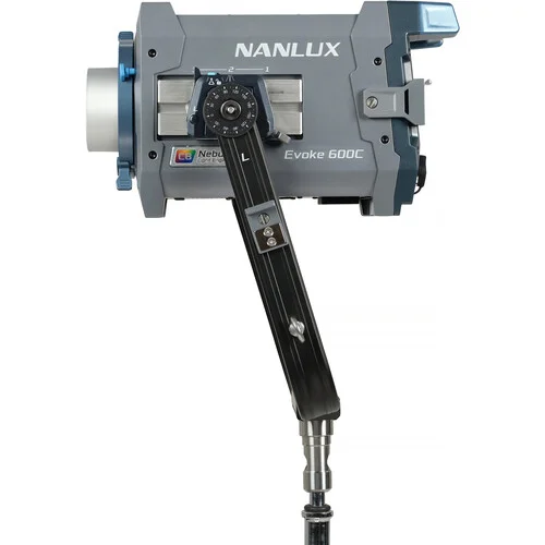 Nanlux Evoke 600C professional RGBLAC LED spotlight featuring 1800K–20000K CCT range, advanced wireless DMX control, high CRI/TLCI colour accuracy, and cinematic lighting performance for film and studio production.