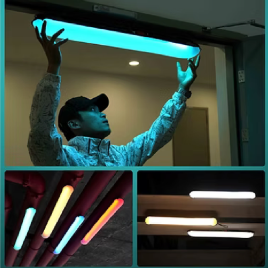 Aparo HT-20C RGBWW LED Tube Light with high-output illumination, full-color control, cinematic FX, app control, and professional-grade color accuracy for film and studio production.