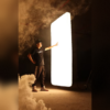 Inflatable 1350W LED soft light with 240×124cm panel, 2500K–6500K bi-color, DMX control & app support. Perfect for film & studio production.